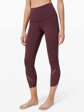 lululemon Wunder Under High-Rise*ScallopCropped Leggings in Burgundy